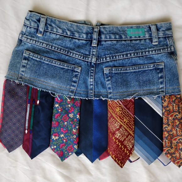 Whimsical Men's Ties Mini Skirt - Picture 4 of 8